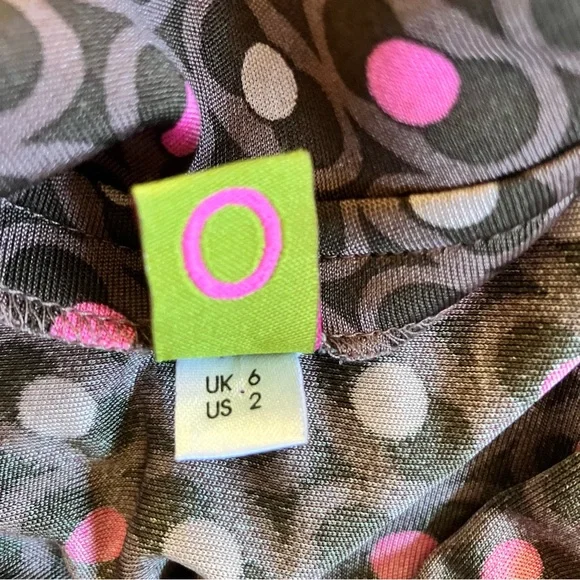 Omnia 100% Silk Stylish Wrap Dress with Geometric Pattern Women’s Size 2 - Picture 8 of 10